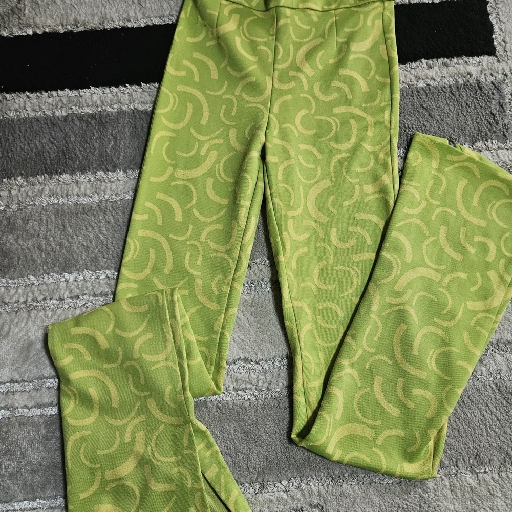 Zara Lime Green Patterned Leggings